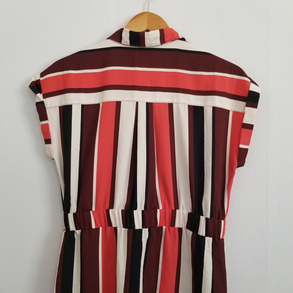Express Striped Red Black Dress Size Medium - Picture 5 of 7